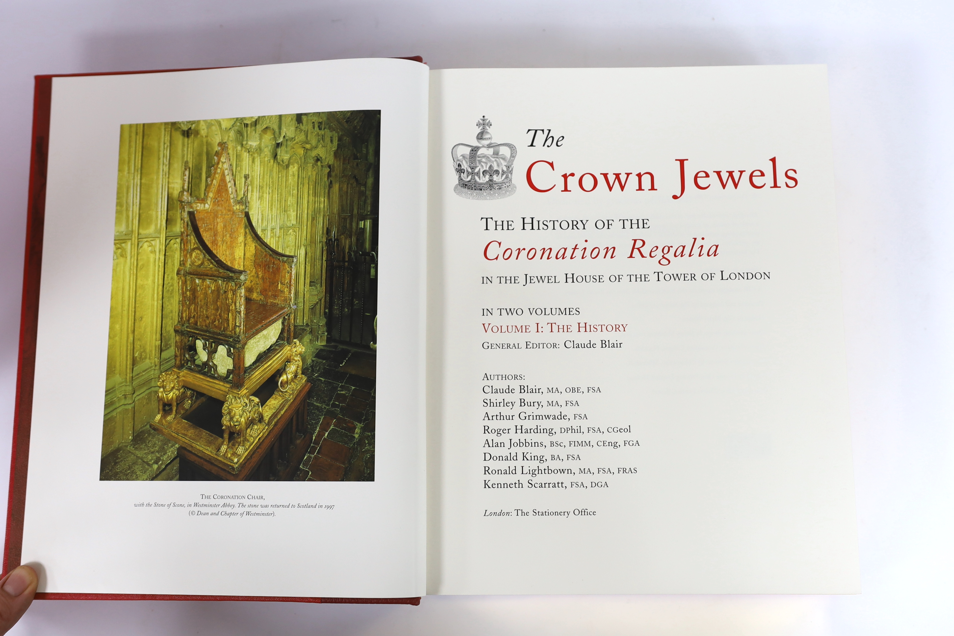 Blair, Claude (editor) - The Crown Jewels. The History of the Coronation Regalia in the Jewel House of the Tower of London. 2 vols. Limited Edition (of 650 numbered sets, signed by Hugh Roberts - director of the Royal Co